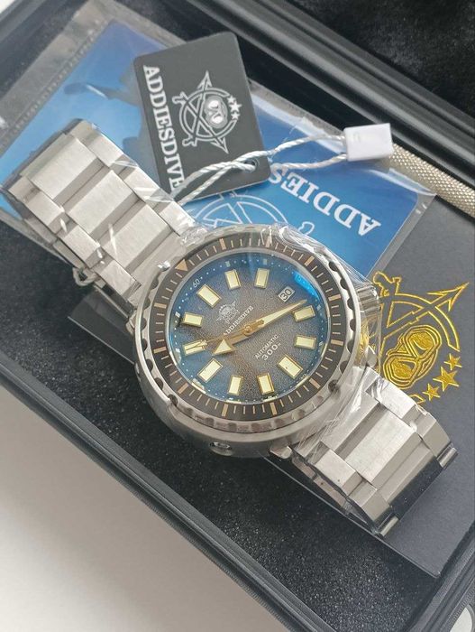 Годинник наручний/часы addiesdive 44мм тунець seiko NH35 WR300m дайвер