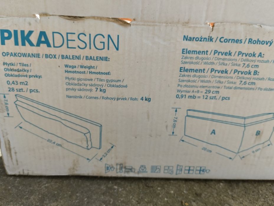 6 kartonów płytki czerwona cegla wewnętrzne