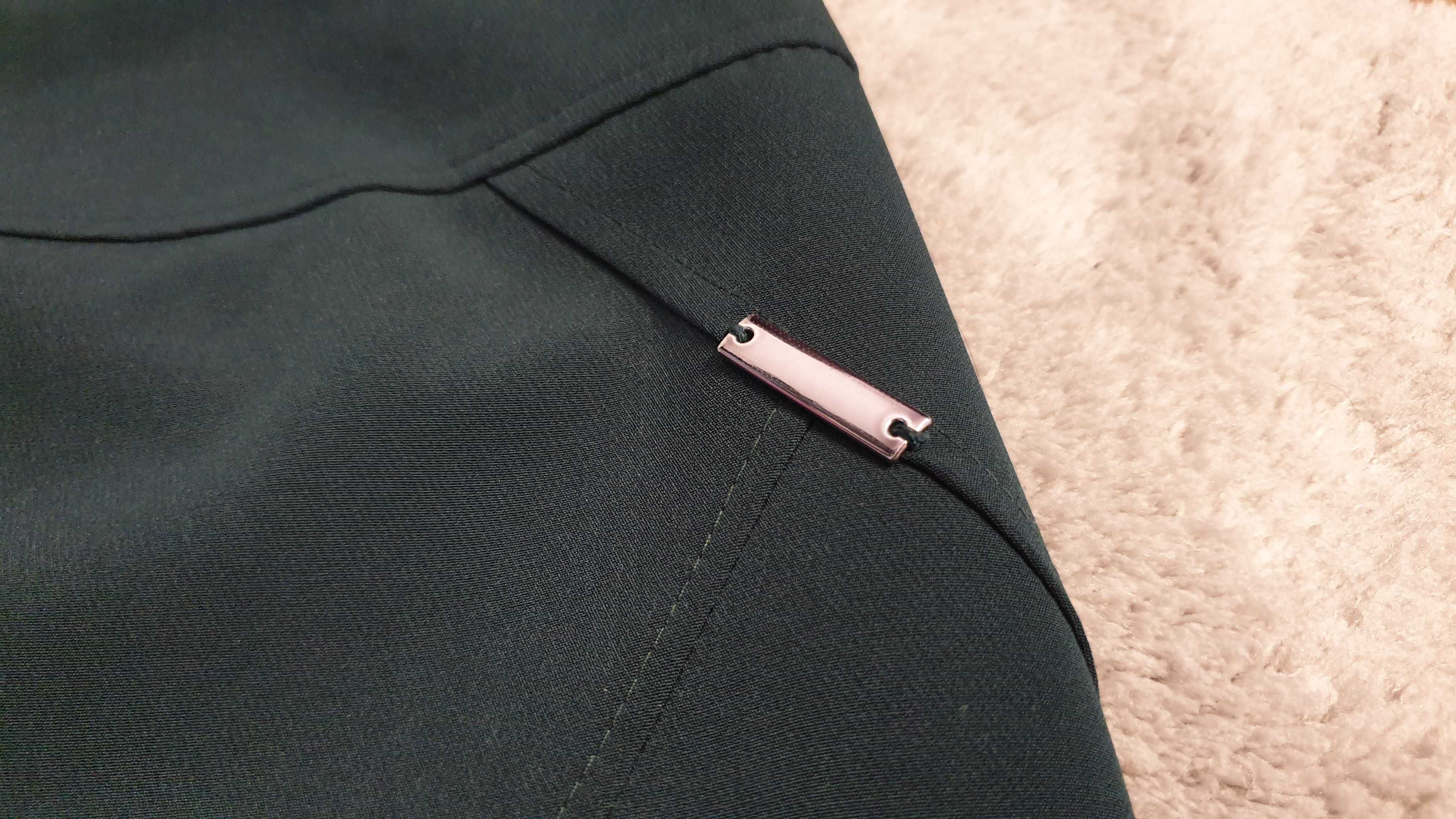 Elegancka spódnica DANA zielona, khaki - rozmiar M, z podszewką