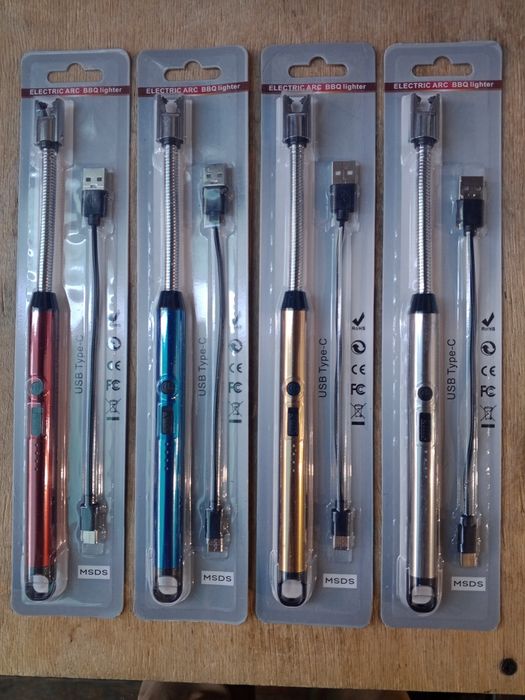 Электроимпульсная аккумуляторная usb  зажигалка с гибким стержнем