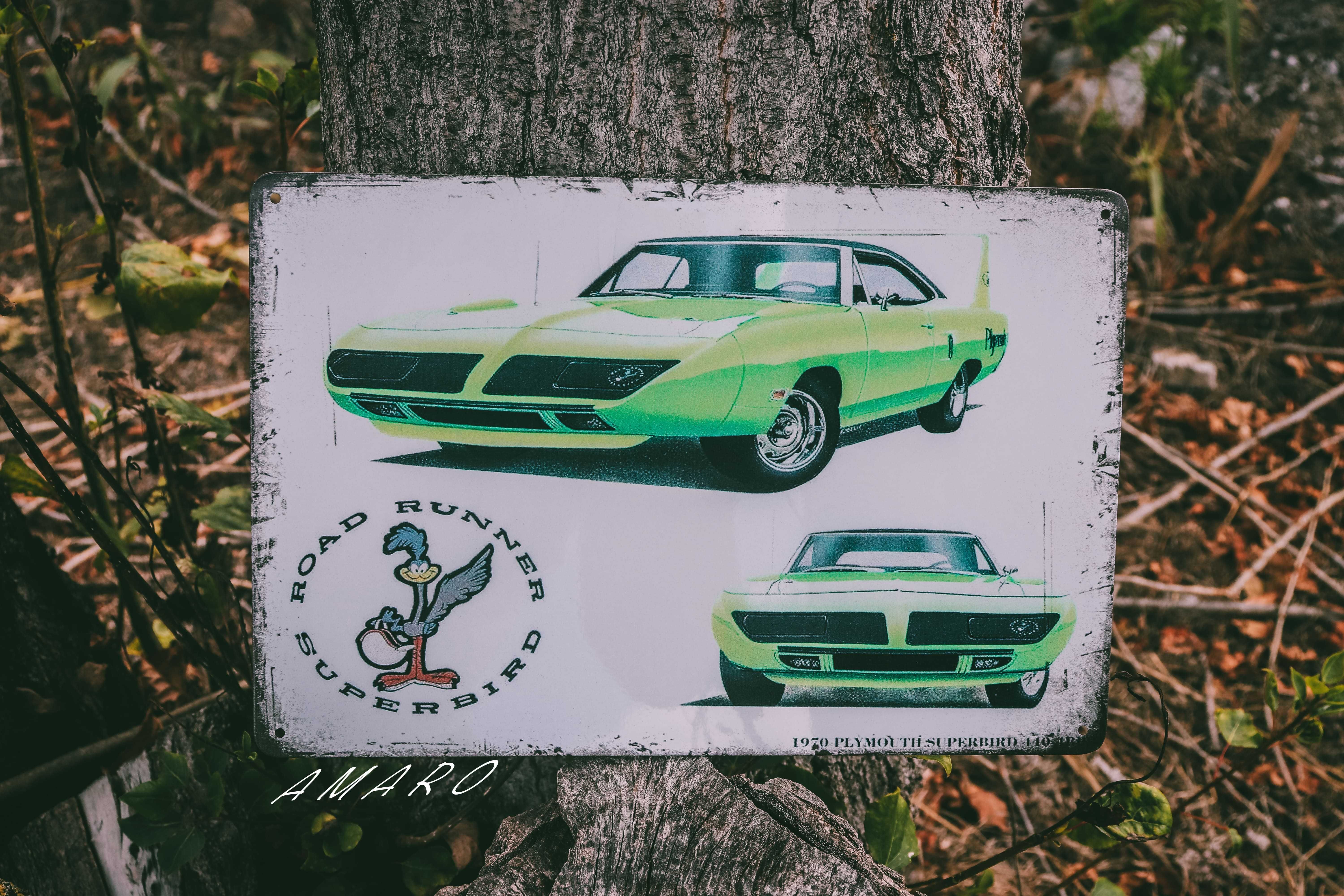 Placa/Chapa de Metal Vintage Retro Plymouth Superbird| NOVA