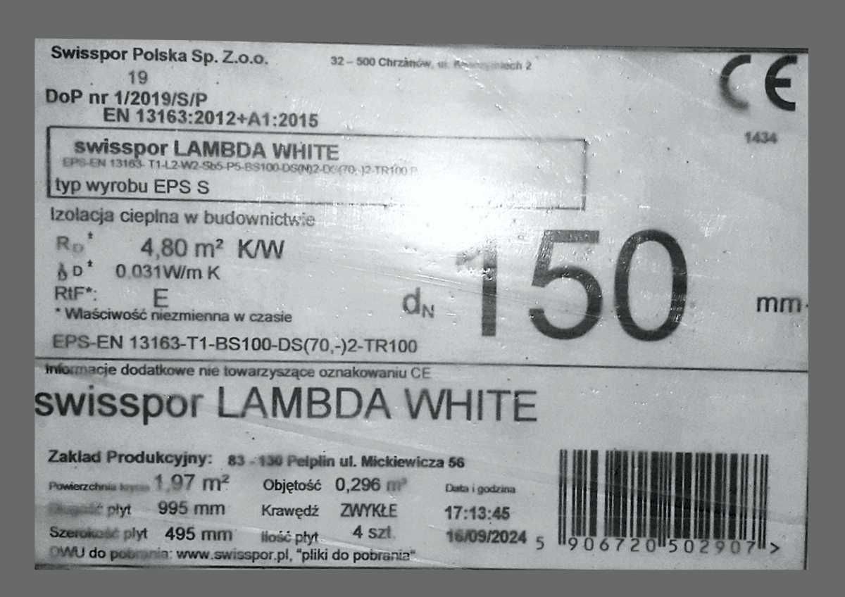 Styropian Swisspor LAMBDA WHITE fasada 031 15 cm elewacja