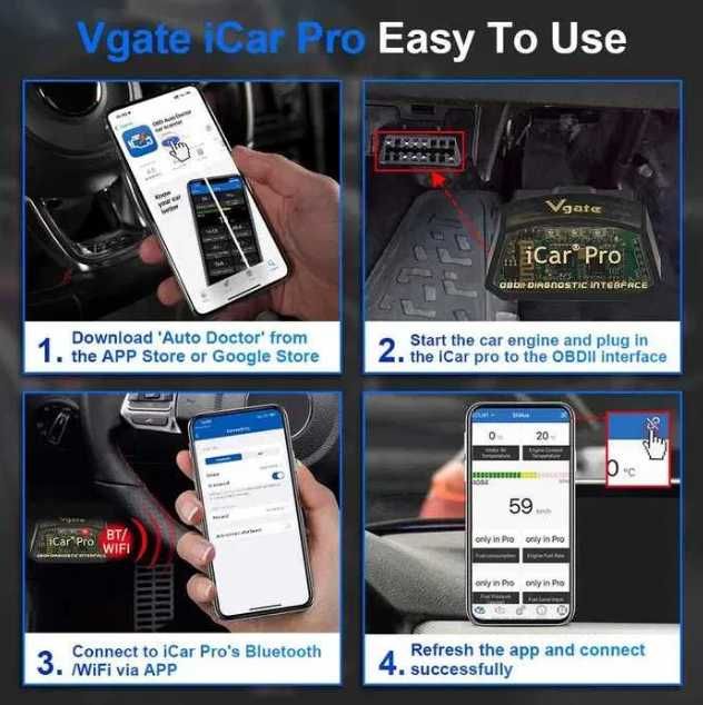 Vgate iCar Pro BT3.0 3.0 Interfejs Diagnostyczny OBD2 CarScanner