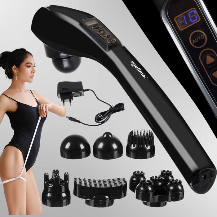 Mocny masażer wibracyjny do masażu ciała pleców + 6 końcówek nowy!