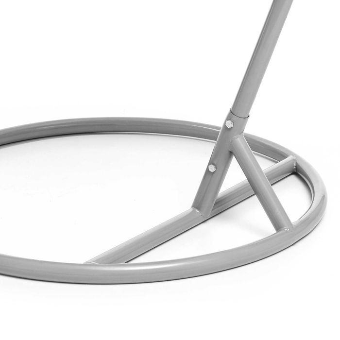 FOTEL WISZĄCY ogrodowy bujany kosz kokon - SZARY GRUBY SPLOT Premium