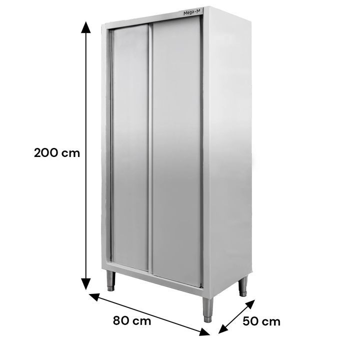 Szafa gastronomiczna przelotowa Mega-M 2-drzwiowa 80x50x200 cm stal