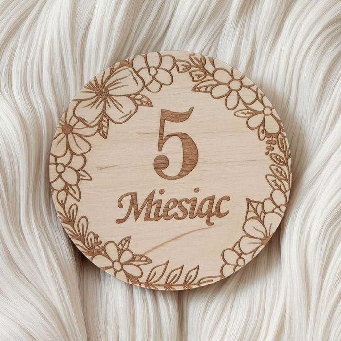 Drewniane Tabliczki z Miesiącami Do Sesji Ciążowych