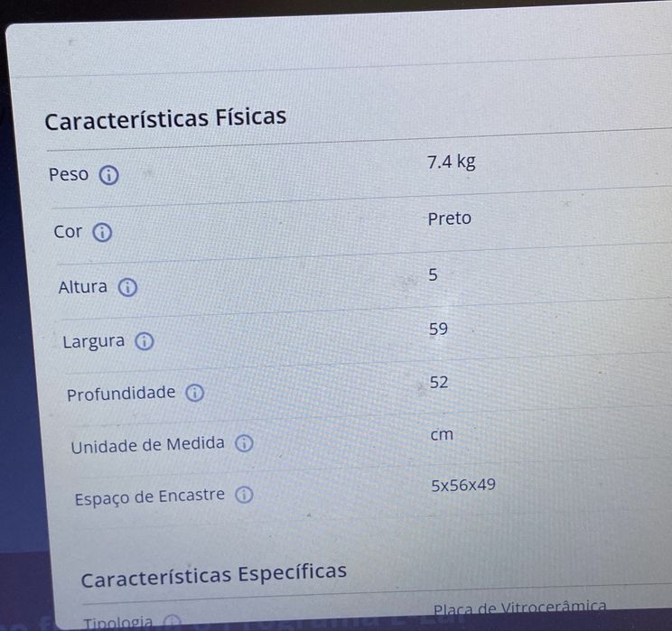 Placa de Vitrocerâmica CANDY CC 64 CH 59 cm - Preto