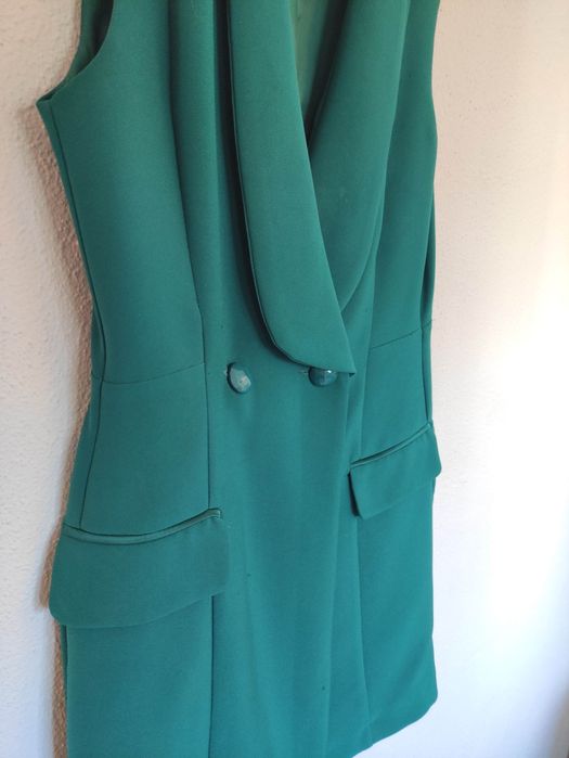 Vestido blazer azul esverdeado
