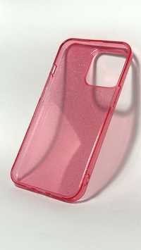 рожевий чохол з блискітками на IPhone 13 Pro
