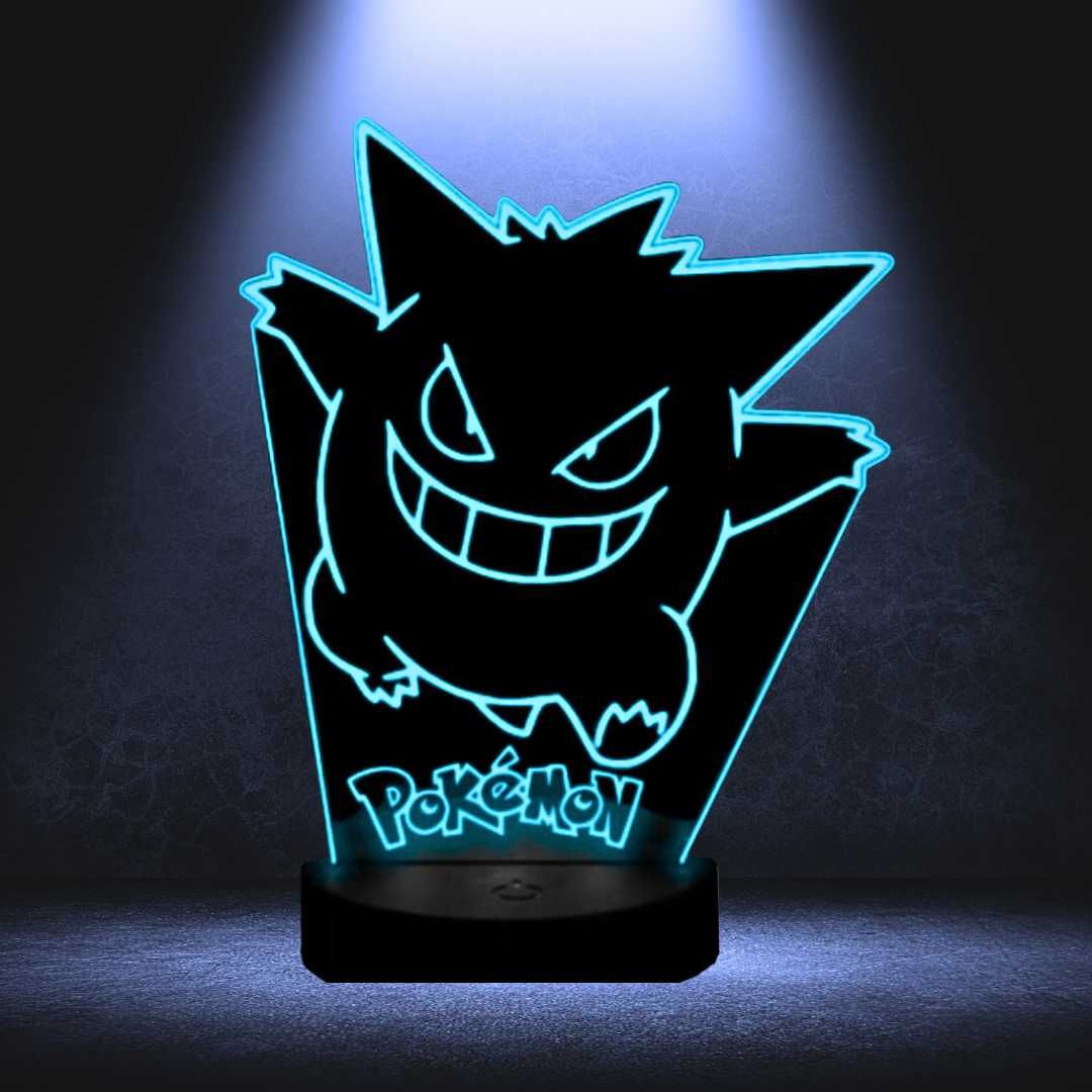 Lampka Nocna Biurkowa Dla Dzieci Gengar Pokemon Go 3D Podświetlany