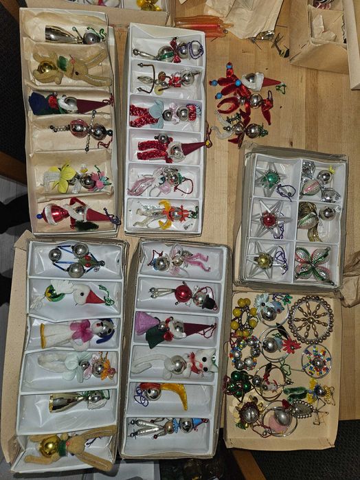 Ozdoby bańki szklane choinkowe z PRL