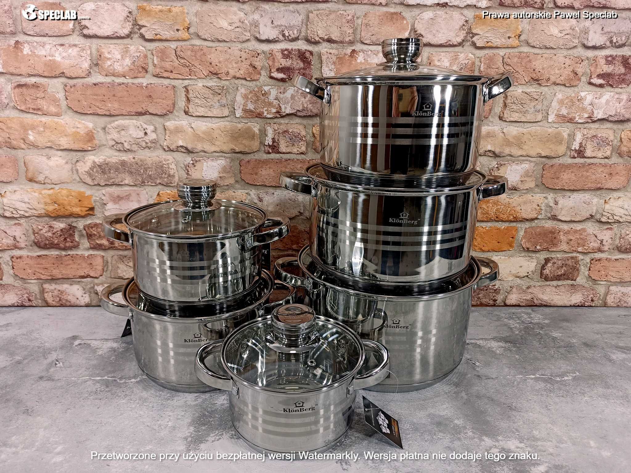 Zestaw garnkow KlönBerg KB-2508. Gaz, indukcja, halogen, zmywarka