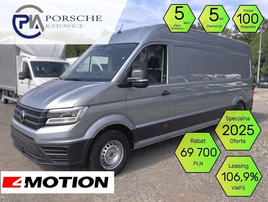 Volkswagen Crafter 35 2.0 TDI 177 KM L4H3 4MOTION  4Motion 2025 Plac Ponad 100 pojazdów Leasing 106,9% Rabat 69 700 PLN