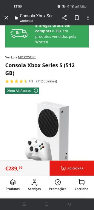 XBOX series S 512gb + 1 comando