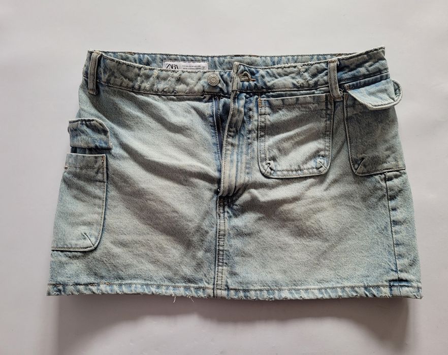 Jeansowa krótka spodnica mini biodrowka 38 M zara