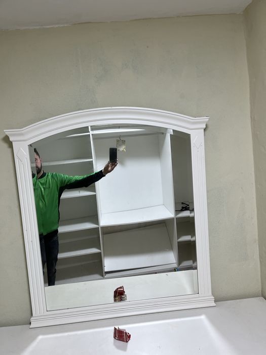 Aparador lacado branco mate com moldura