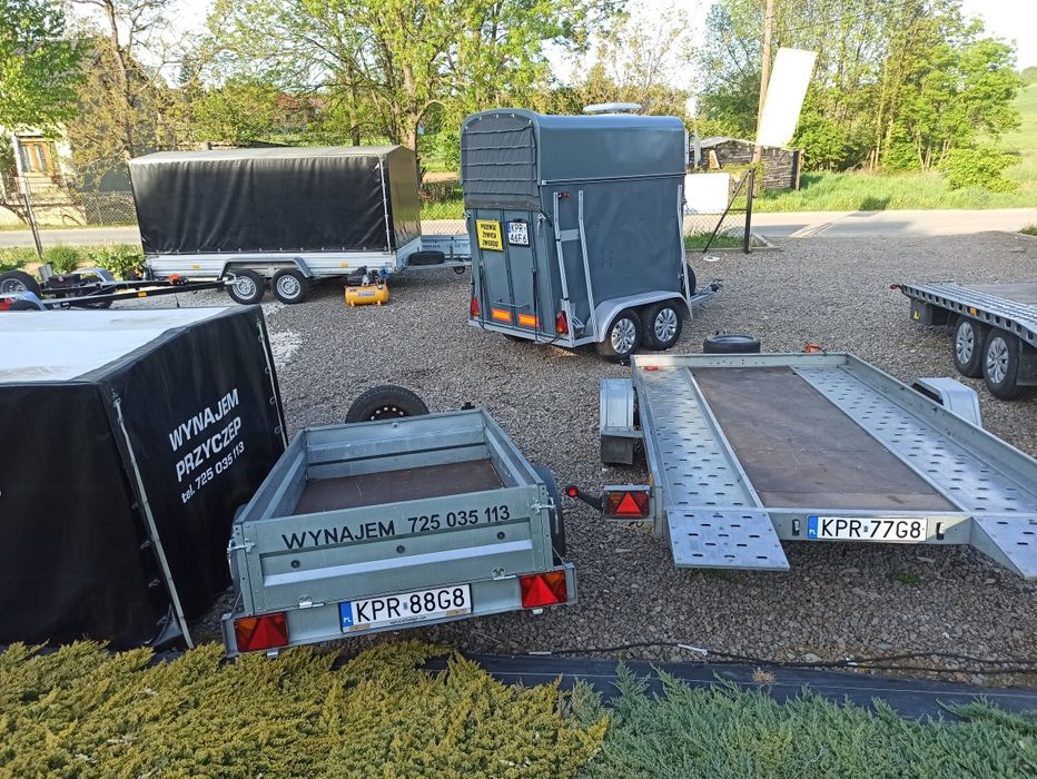 WYNAJEM PRZYCZEP, LAWET, DŁUŻYC, KŁONIC DMC 750,1300,2000 kg,brak kauc