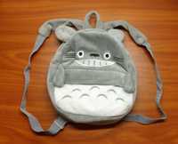 Детский рюкзак Тоторо (персонаж из аниме). Мягкий плюшевый, серый цвет