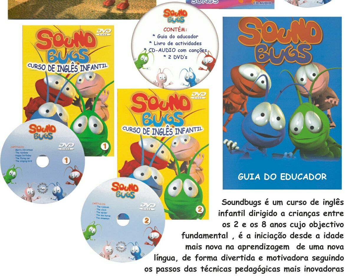 Sound Bugs - Curso infantil de inglês, partir dos dois anos - NOVO