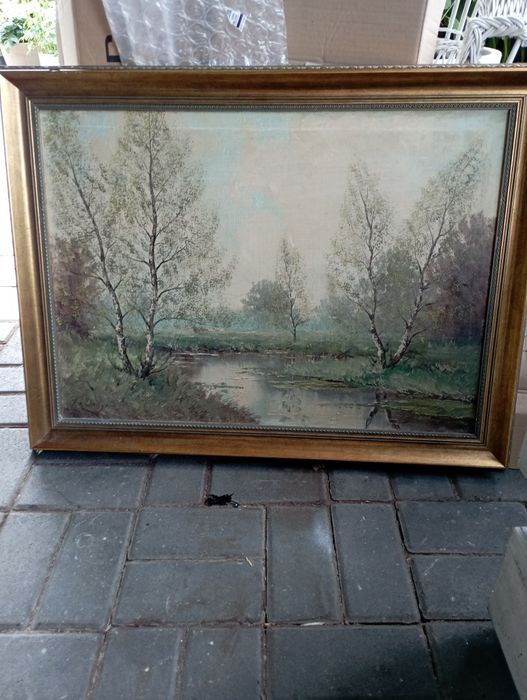 Obraz olejny na płótnie rozlewisko