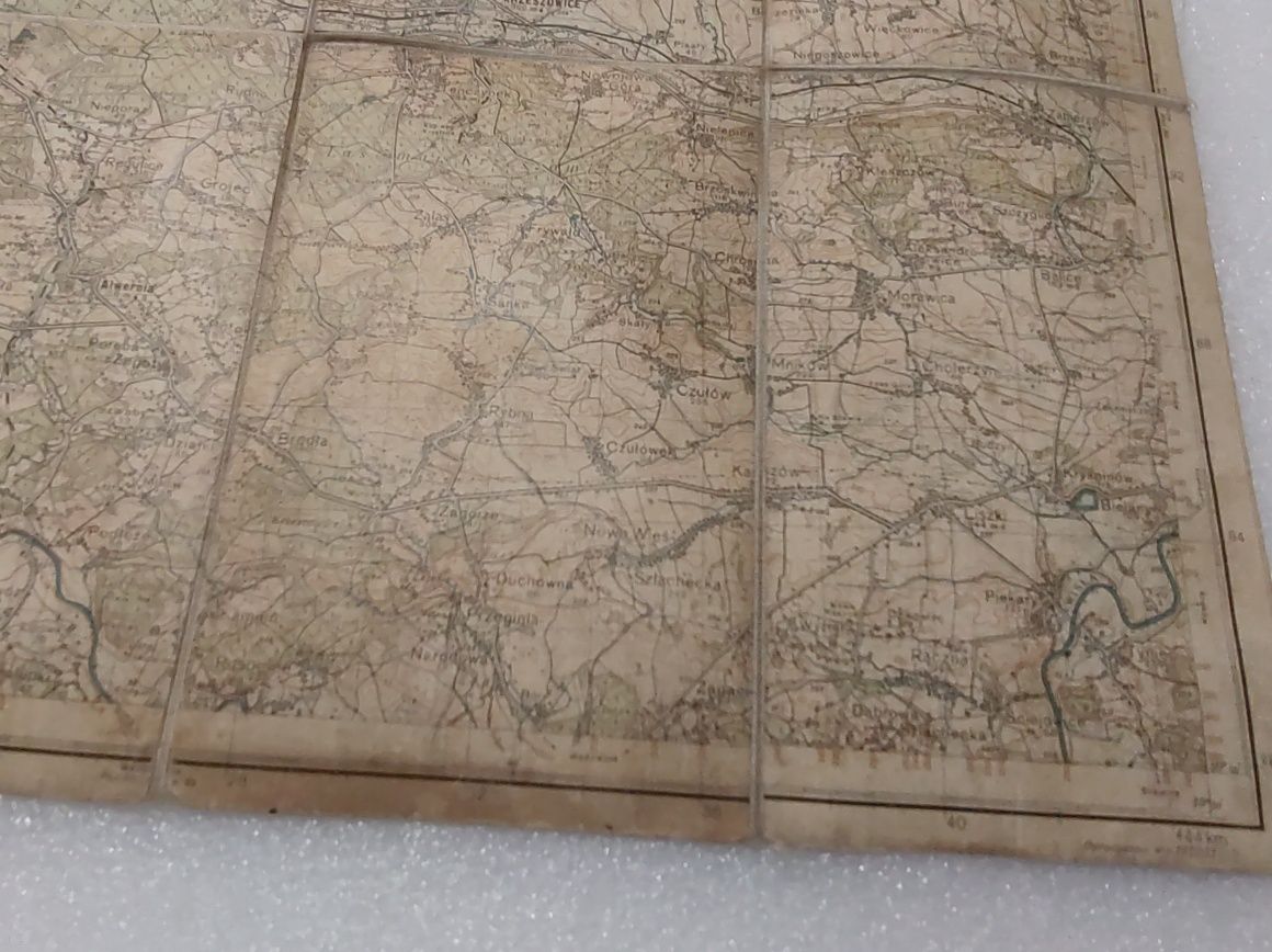 Mapa wojskowa z 1933 r jak widać Chrzanów i okolice , Krzeszowice