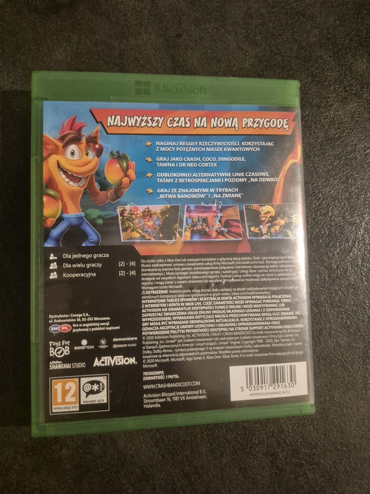 Crash Bandicoot 4 Najwyższy Czas na Xbox One/ SeriesX,  napisy PL