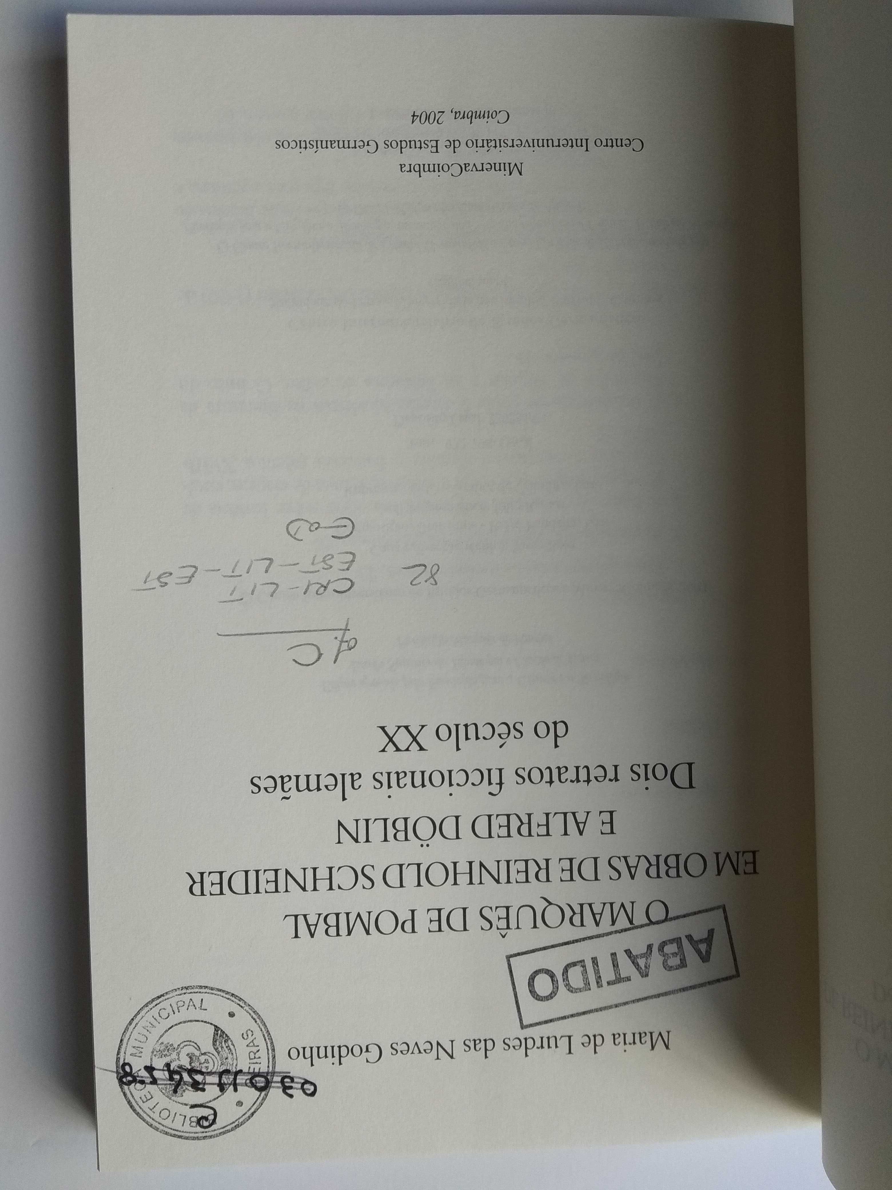 O Marquês de Pombal em Obras de Reinhold Schneider e Alfred Döblin