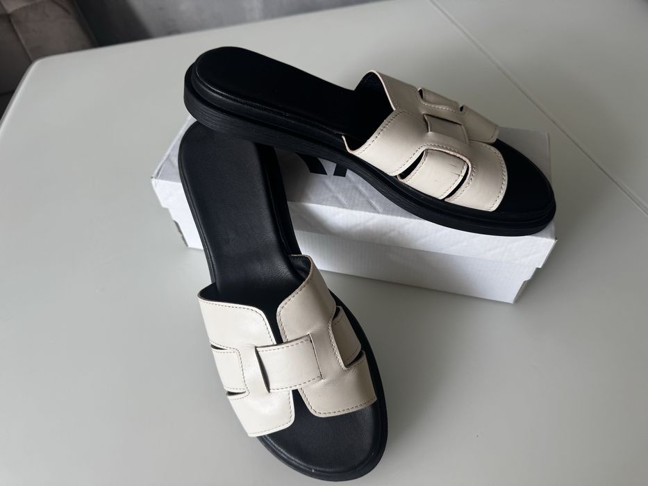 Шльопанці із натуральної шкіри, устілка 27 см