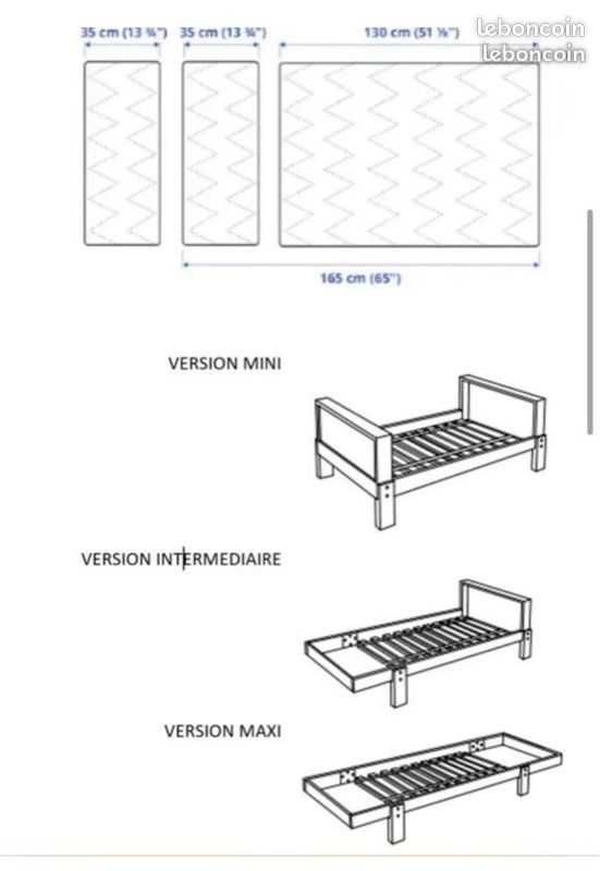 2 camas extensível IKEA VIKARE 80x135 a 205 cm