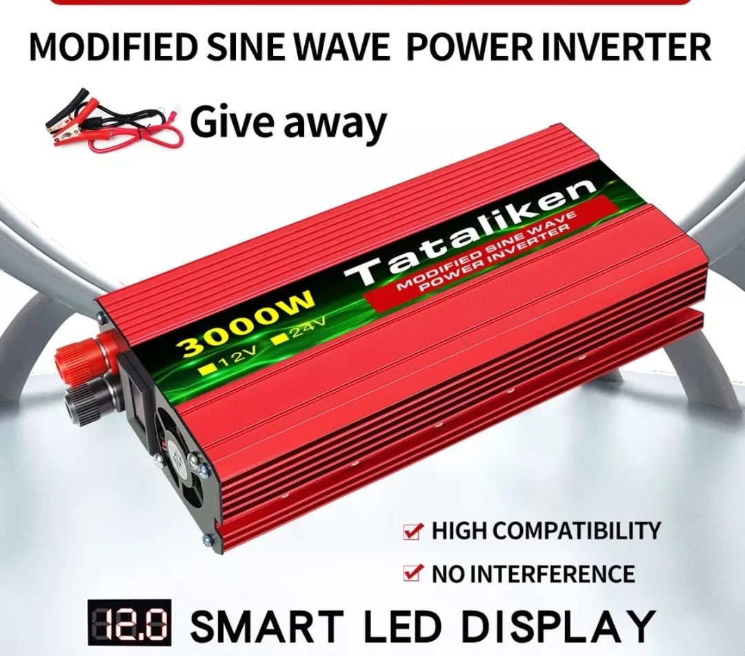 Инвертор преобразователь напряжения DC/AC 12V/220V чистый синус