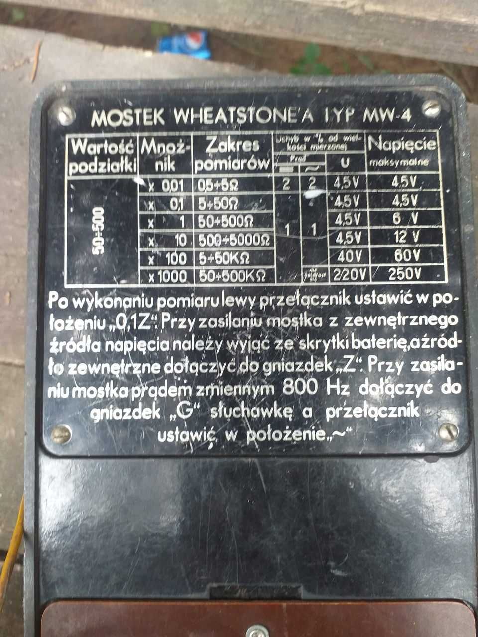 Techniczny mostek Wheatstone'a MW-4