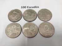 6 moedas de 100 Escudos – Várias