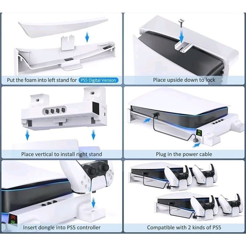 STACJA CHŁODZĄCA stanowisko na konsolę ps5 pady ładowarka dualsense