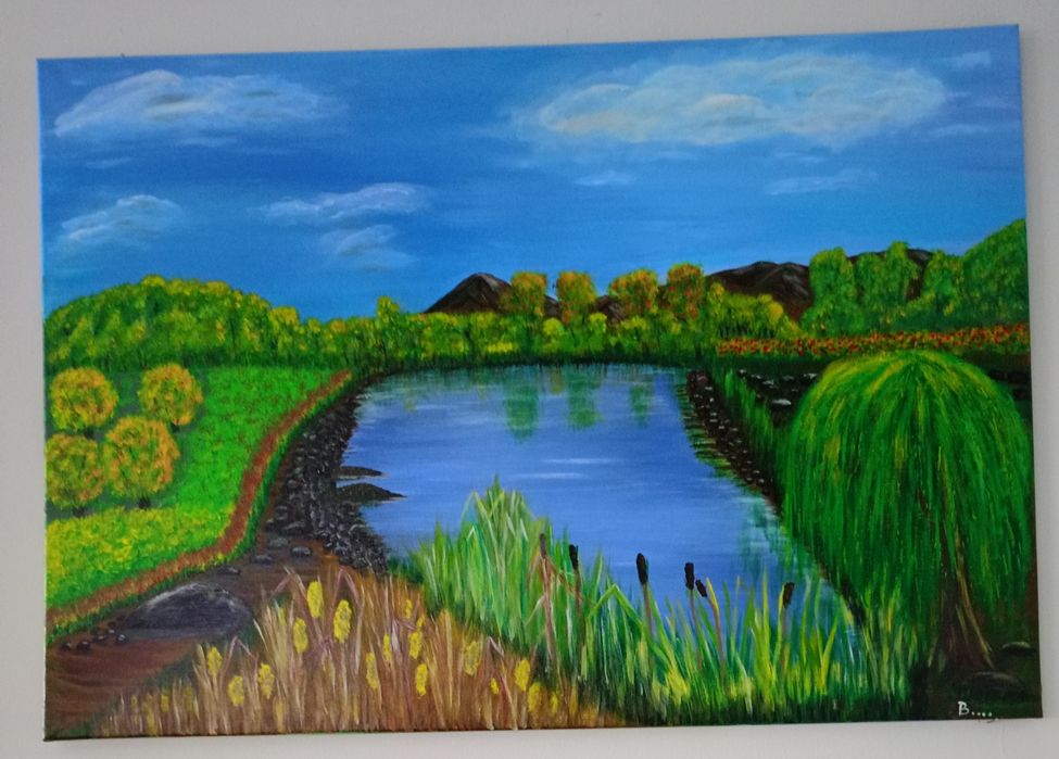 Obraz malowany ręcznie akrylami 100 x70