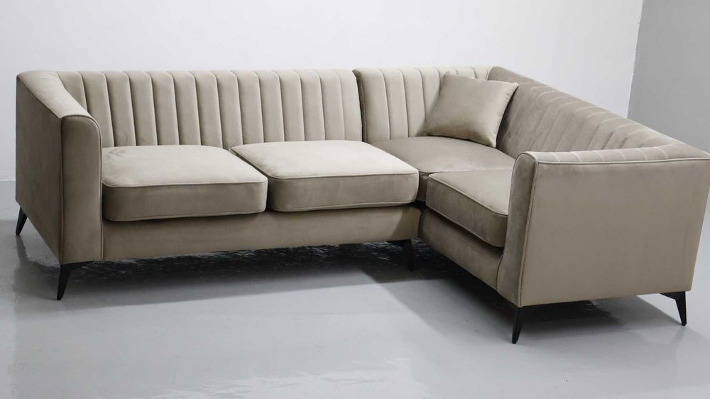 TŁL Narożnik nowoczesny design ciemny beż VELLUTO 3 MIKA kanapa sofa