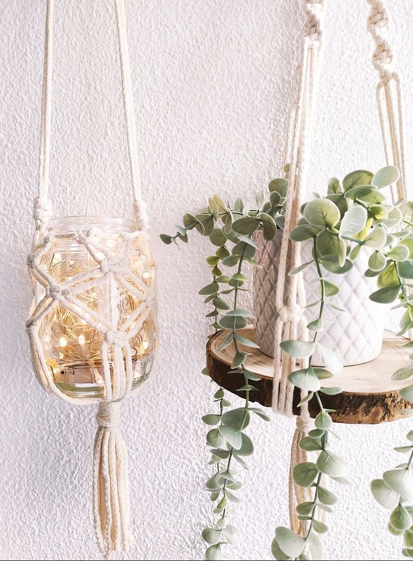 Suporte de plantas macrame