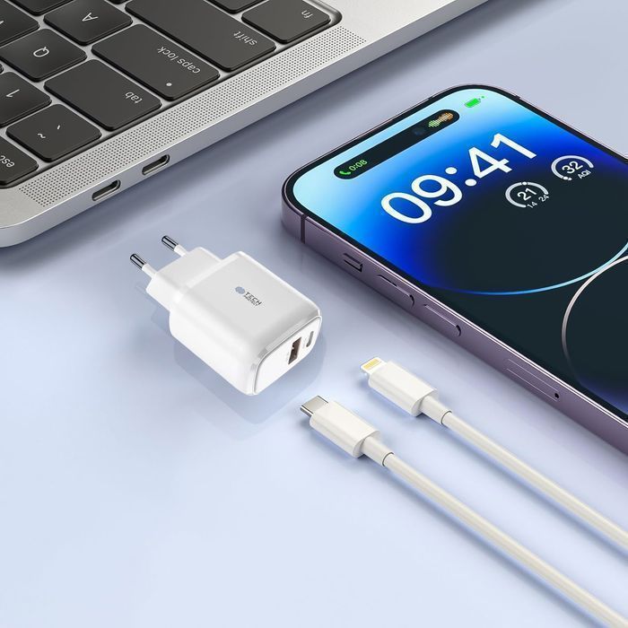 Ładowarka sieciowa 20W USB + typ C USB-C PD QC 3.0 +  Kabel 1M
