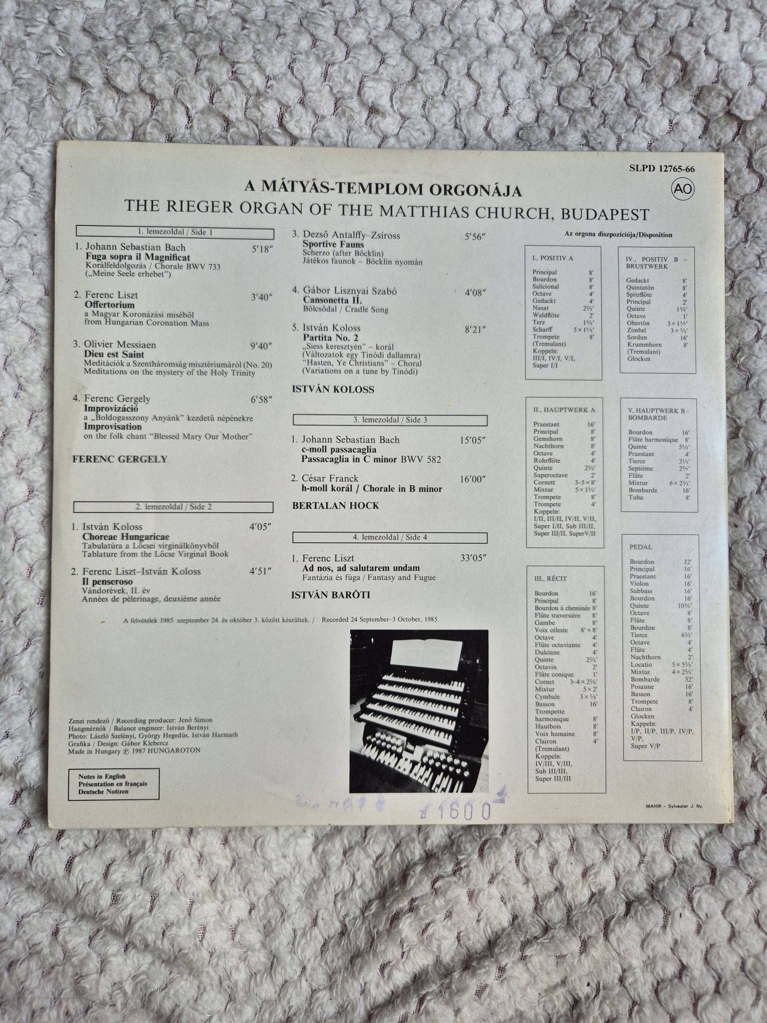 2xLP. Płyta winylowa, Various Artists - The Rieger Organ
