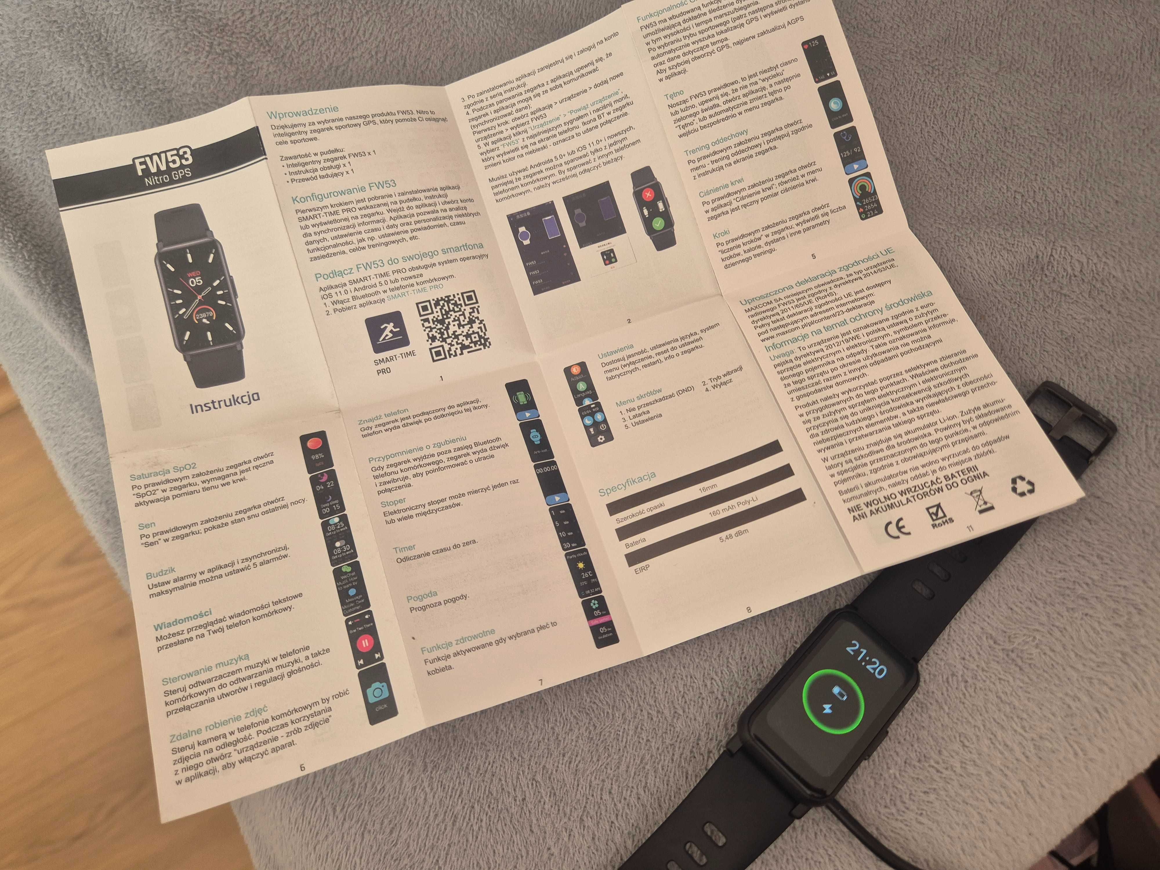 Smartwatch, zegarek, Maxcom FW 53 Nitro GPS, jak nowy.
