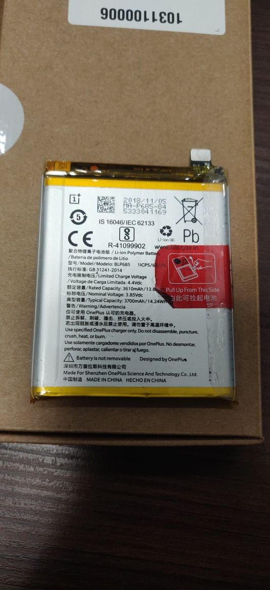 Oryginalna Bateria BLP685 do Oneplus6t i Oneplus 7