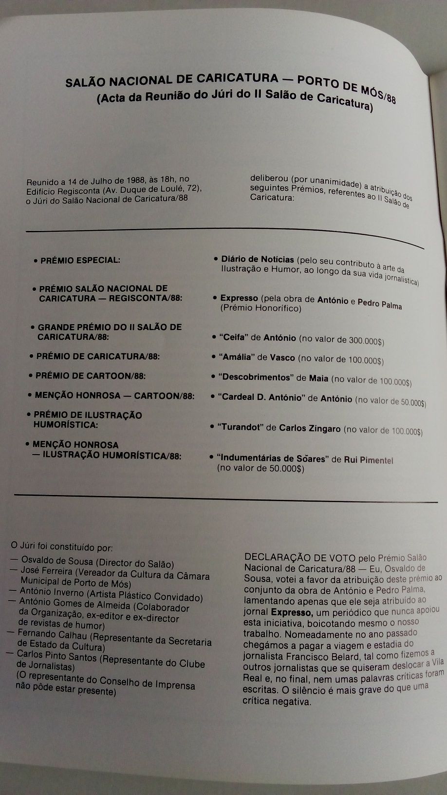 Coletânea de caricaturas (patrocínio Regisconta)