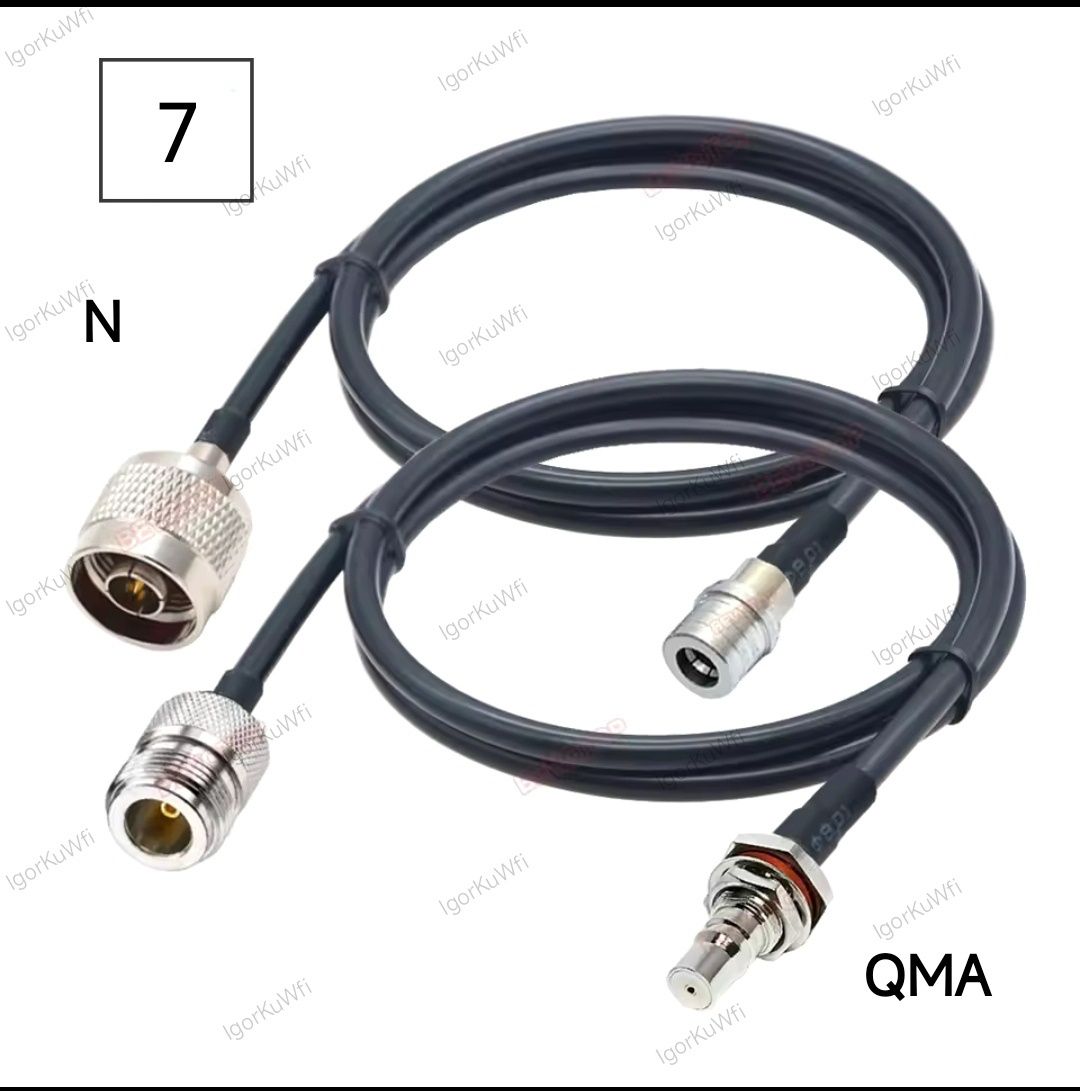 Пигтейл-Переходник IPX,MMCX,N,BNC,UHF,F, TS9, CRC9, SMA,QMA.(от10см)