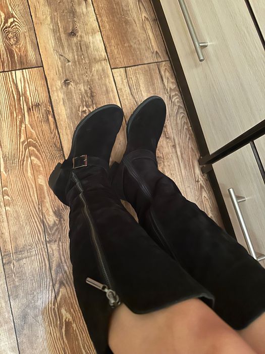 Зимові чоботи (сапоги) жіночі, натуральна замша