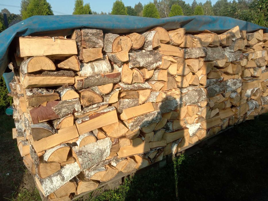 drewno brzoza gruba kominkowe połupana