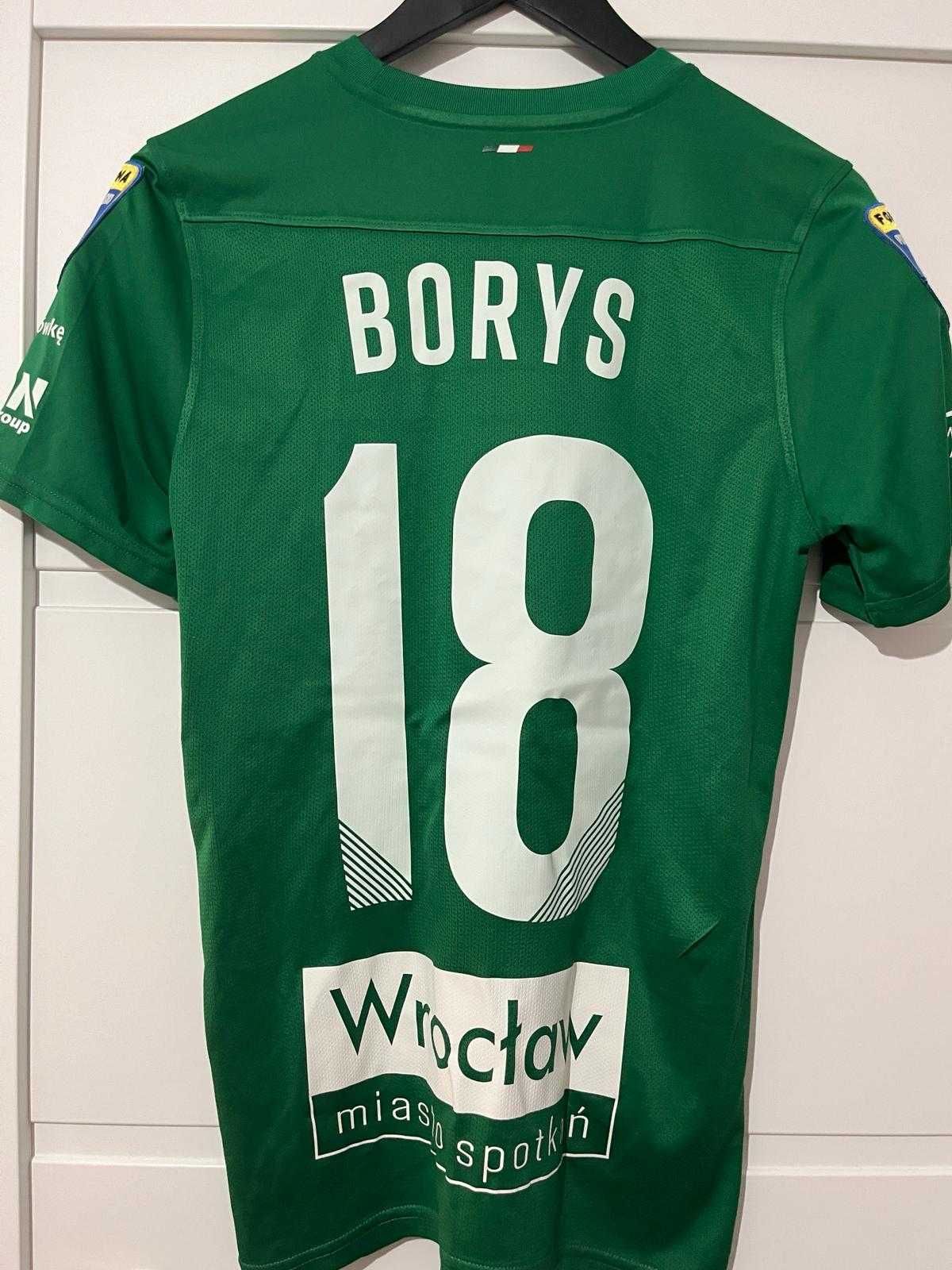 Koszulka meczowa WKS Śląsk Wrocław Karol Borys z autografami drużyny S