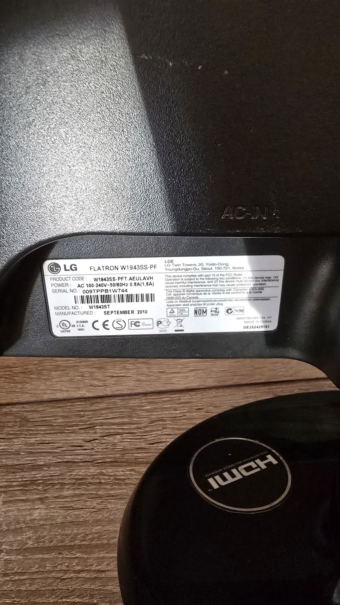 Монитор lg flatron w1943ss-pf