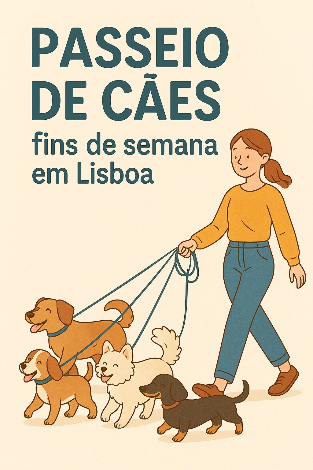 Passeio de cães ao fim de semana