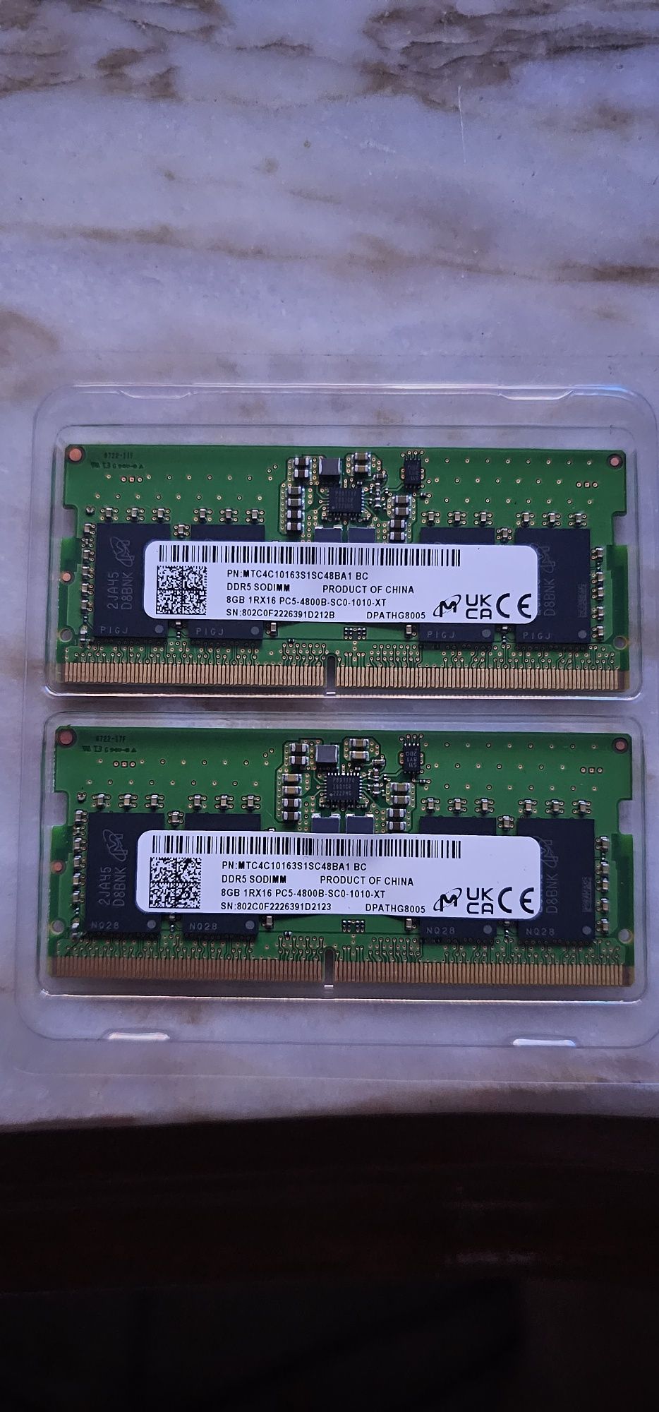 Memória ddr5 2x8gb 4800mhz MTC4C10163S1SC48BA1 BC TOTAL 16GB
