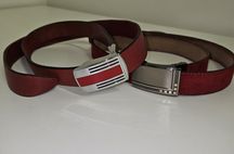 Ремінь шкіряний червоний 1,1м і 1,25м